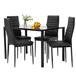 FDW Dining Table Set Glass Dining R