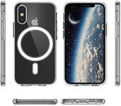 Ambar Magnetic Clear Case Designed for iPhone Xs Max – Compatible with MagSafe Charger, Support Magnetic Car Mount Wireless Charging