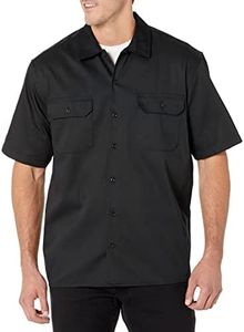 Amazon Essentials Men's Short-Sleeve Stain and Wrinkle-Resistant Work Shirt, Black, XX-Large
