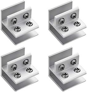4 Pack Aerometal Glass Clamp, Adjustable Glass Shelf Bracket, Glass Connector, 90 Degrees, 9-12mm Glass