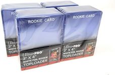 4 Ultra Pro Regular Top Loader Pack W/white Rookie Foil Print - 25 Toploaders Per Pack (100 Total) - Standard Size Baseball, Basketball, Football, Hockey