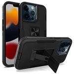 wulibox Professional Design for iPhone 13 Pro Case with Stand, Drop Protection, Fit for Magnetic Car Mount, No Fading, No Yellowing Kickstand for Men Women (Black)