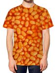 Inct Baked Beans All Over Print T Shirt Top Men Breakfast Women (Small - White)