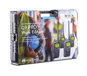 Midland G9 Pro Radio Set of 4 Case, c1385.05, 4 x Walkie Talkies, Waterproof and with Emergency Button, with Very High Transmission Power, Black, G9 Pro Set of 4