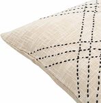 Hauteloom Rafi Decorative Throw Pillow Cover - Sofa Couch Cushion Cover - Cream, Black - 20" h x 20" w Pillow Cover