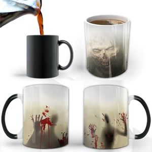 Aigori Walking Dead Coffee Mug, Horror Coffee Mug, Color Changing Zombie Ceramic Mug(11oz), Novelty Gifts for Halloween Birthday Mother Father Friend (1pc)