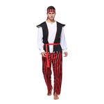 Wizland Adult Men Pirate Costume Sea Captain Adult Halloween Costumes Men's Pirate Outfit for Dress Up Party L