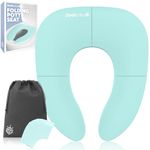 Jool Baby Folding Travel Potty Seat for Girls, Fits Round & Oval Toilets, Non-Slip Suction Cups, Includes Free Travel Bag (Aqua)