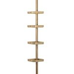 Bath Bliss 4 Tier Tensions Corner Shower Caddy | Shelves | Adjustable 48“-101” | Bathroom Organizer | Bathtub and Shower Stall | Holds Large Bottles | Soap | Shampoo | Washcloths | Gold