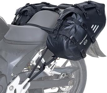 WILD HEART Motorcycle Saddlebags Waterproof 50L (25L*2) Side Saddlebags, Compatible with motorcycle racks, adventure、street、sports、dirt bike (Black 1 Pair)