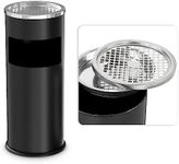BEAMNOVA Black Trash Can with Lid O