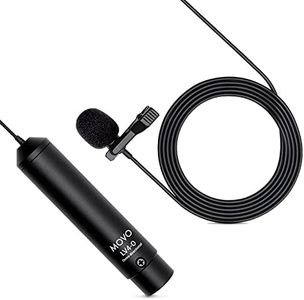 Movo LV4-O XLR Phantom Power Lavalier Omnidirctional Microphone, with Lapel Clip and Windscreen