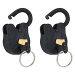 A29 Vintage Padlocks with Key, Set of 2, Functional 3 Inch Antique Padlocks for Outdoor and Indoor Use, Antique Handmade Cast Iron Pad Lock and Keys, Decorative Padlock for Security, Black Finish