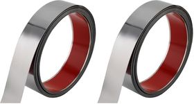 Taaizau Flexible Self Adhesive Metal Strip for Magnet, Strong Peel and Stick Ferrous Tape Roll for Workshop, Office, School and Home Decoration (Shiny Silver, 16.4ft x 1.6inch) (Pack of 2)