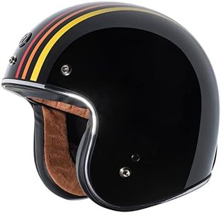 Torc T5005SE23 Torc 3/4 Open Face Helmet (Gloss Black, 1978, M)