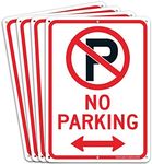 (4 Pack) No Parking Sign with Symbo