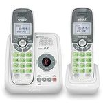 Vtech Dect 6.0 2-Handset Cordless Phone System with Caller ID, White Backlit Keypad and Display (CS6114-2WT)