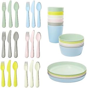 Ikea Kalas Pastel Colors Kids Plastic BPA Free Flatware, Bowl, Plate, Tumbler Set