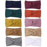 10 Pack Baby Nylon Headbands Hair Accessories Hair Baby Girl Headbands baby Headbands Knotted Cross Twist Wide Turban Hair Band Elastic Baby Turban ​Knotted Newborn Head Bands Infant Toddler Hairbands