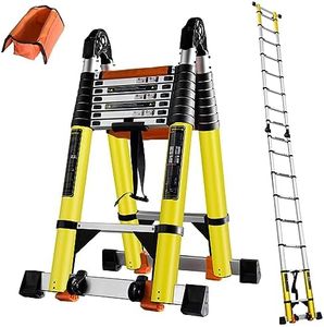 20FT Telescoping Ladder w. Stabilizer/Wheels/Cargo Hold,Adjustable Folding Extension Ladder A Frame 8+8 Foot Step Ladders for Home,Portable Aluminum Type 1A Ladder for Industrial,330lbs Capacity