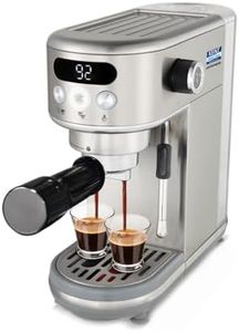 KENT Coffee Maker 1400 W | Makes Two Cups of Coffee at a Time | High Pressure 20 Bar Italian Pump for making Cappuccinos & Lattes | In-Built Steamer for Frothing | SS Body | Suitable for Ground Coffee