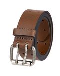 Dickies Men's Double Prong Fully Adjustable Leather Belt, Tan, 38