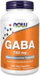 NOW Supplements, GABA (Gamma-Aminobutyric Acid) 750mg, 200 Veg Capsules