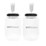 Gutbasket Fermenter 2 L (2 Jars)- Glass Fermentation Jar With Airlock And Lid | Ideal For Making Small Batches Of Fermented Beverage At Home, Blue