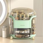 Green Cosmetic Organizer – Modern Multi-Compartment Makeup Storage Box | Perfect for Organizing Cosmetics, Skincare, and Accessories