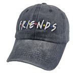 Waldeal Women's Friends Baseball Caps Embroidered Adjustable Denim Ball Cap Dad Hat, Multicoloured, One Size