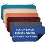 Custom Bench Cushion Covers For Outdoor Indoor Furniture, Custom Size / Fabric / Shape For Bench / Chair Cushion Covers Replacement, Patio Cushion Slipcovers Optional Anti-Slip bottom, Straps, Piping