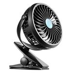 TCJJ Clip on Fan,Pram Fan,USB Rechargeable Portable Personal Desk Stroller Clip Fan for Baby Stroller Car Seat Crib Bike Camping Treadmill (black)