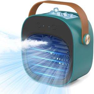 2024 Air Conditioner Portable- Rechargeable Personal Air Cooler with 3 Speeds, Mini Air Conditioner Fan, Quiet Desk Cooling Fan for Home, Bedroom, Travel, Office, Outdoor, Indoor(Green)