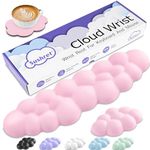 Sushret Cloud Wrist Rest Keyboard, Cloud Palm Rest Set with PU Leather Memory Foam, Cute Keyboard Rest for Wrist Support and Arm Rest, Desk Cloud Wrist Pad for PC/Gaming/Hand Cushion/Computer-Pink