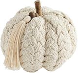 Mud Pie, Cream Braided Rope Pumpkin Sitter, 6 1/4" x 7 1/2" Dia