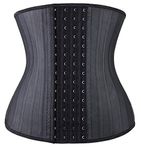 YIANNA Waist Trainer Women 4 Hooks Latex Tummy Control Corset Body Shaper Cincher Shapewear Girdle For Slimming Sport Black 11787 M