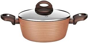 NutriChef Cooking Pot with Lid - Non-Stick Stylish Kitchen Cookware with Coffee Inside and Brown Outside (Works with Model: NCCW12BRW)