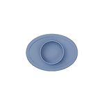 ezpz Tiny Bowl - 100% Food Grade Silicone Suction Bowl with Built-in Placemat for First Foods, Promotes Baby Self-Feeding, Non-Slip - Fits on All Highchair Trays - Microwave Safe - 6 Months+ (Indigo)