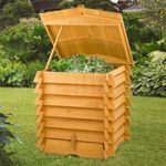 KCT 300L Large Outdoor Wooden Compost Bin Garden Kitchen Waste Eco Composter