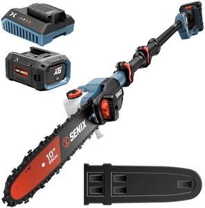 SENIX 10" Cordless Pole Saw, 60V Max 3.0Ah Battery Powered, Carbon Fiber Telescoping Pole (4.6-8.5 ft), 65.5 ft/s Cutting Speed for Tree Pruning and Branch Trimming