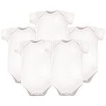 Luvable Friends Baby Girls' Cotton Bodysuits, White 5-pack, 12-18 Months