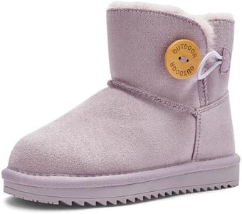 Balabala Kids Snow Boots Girls Warm Winter Boots Faux Fur Suede Boys Snow Boots Water Resistant Mini Boots Casual Boots