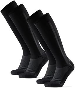 DANISH ENDURANCE 1& 2 Pack Compression Socks for Men & Women – Support Socks, Black/Grey 2-pack, Large
