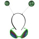 2pcs Alien Headband Glasses Festival Headdress Creative Saucer Man Costume Accessories Novelty Party Favors