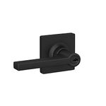 Lock Scout Straight Lever with Square Trim Keyed Entry Door Handle, Matte Black Finish