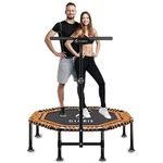 CLORIS 40''/48'' Foldable Fitness Trampoline - Max Load 400lbs / 450lbs, Rebounder with Adjustable Foam Handle Indoor/Outdoor Fitness Body Exercise (48'' Orange)