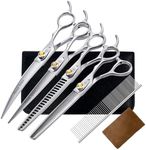 Fenice Professional Dog Grooming Scissors: Shears Set for Dogs Trimming Made Of Japanese 440C Stainless Steel Yellow Diamond