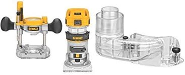DEWALT DWP611PK 1.25 HP Max Torque Variable Speed Compact Router Combo Kit with LED's with DNP615 Compact Router Dust Collection Adapter for Fixed Base Routers