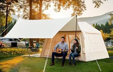 Erommy Inflatable Tent for 4 Person,Quick Setup,Waterproof and Windproof,with Canopy and Detachable Top,Hand Pump Included,Blow Up Tents for Outdoor Camping Hiking