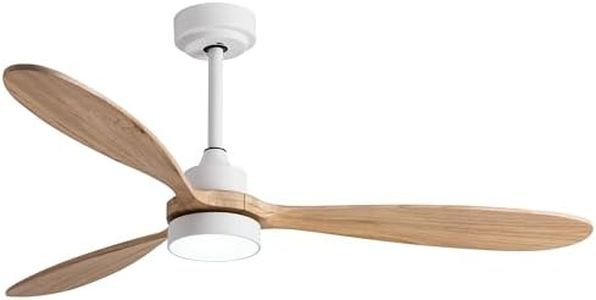 GESUM Ceiling Fan with Light, 52" Wood Ceiling Fan with Light Remote Control,6 Speeds,Low Profile Ceiling Fan Light for Indoor/Outdoor